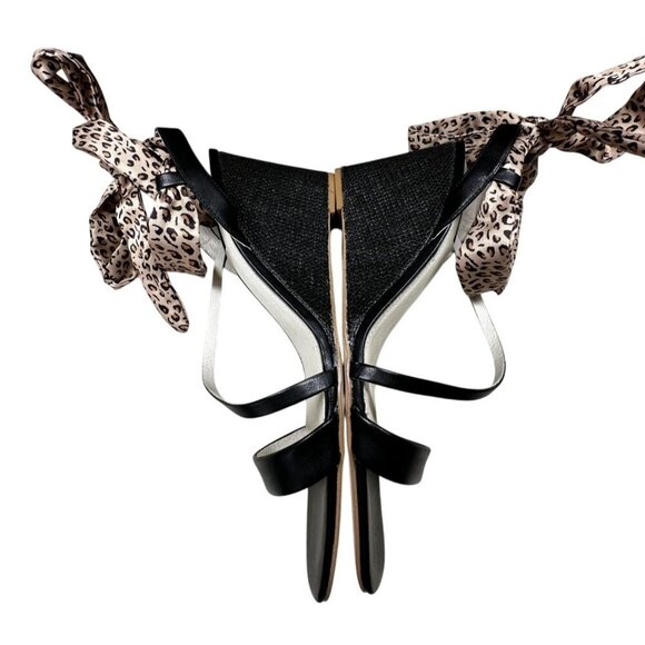 Sanctuary Sandals Whimsy Wedge Womens Size 11‎ Leopard Print Black Tie Strap NEW - Picture 8 of 11